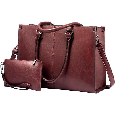 15.6 Inch Large Capacity Vintage Leather Work Computer Bag, Business Casual Shoulder Handbag