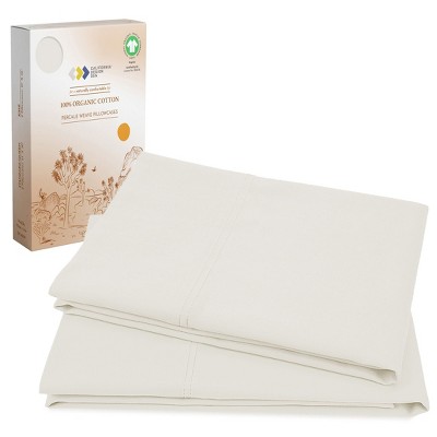100% Organic Cotton Pillowcase Set, Percale- California Design Den