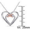EVERLY JEWELRY | Two-Tone Silver 1/10ct TDW Diamond Infinity Heart Pendant with Chain - 3 of 4