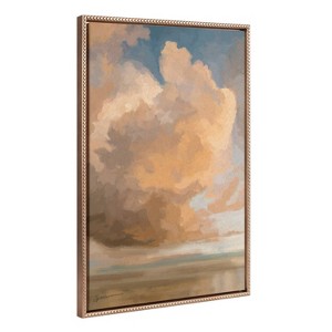 Kate & Laurel All Things Decor 23"x33" Sylvie Beaded Shades of Day Framed Canvas by Mary Sparrow Gold: Horizontal Canvas, Wall Decor - 1 of 4