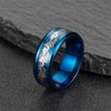 Dragon Wedding Band for Women or Men Black or Blue Stainless Steel Ring by Ginger Lyne Collection - 3 of 4
