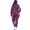 Women's 2 Piece Velour Tracksuit Set Purple Small - White Mark