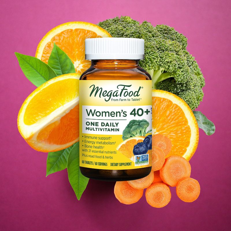 MegaFood Womens Multivitamin over 40, Multivitamin for Women with Iron, Vegetarian Tablets - 30ct, 5 of 10