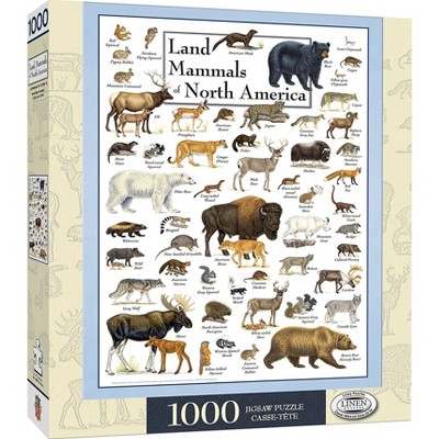 MasterPieces Inc Land Mammals of North America 1000 Piece Linen Jigsaw Puzzle