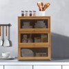 YIYIBYUS 3 Tiers Kitchen Countertop Pantry Storage Cabinet, Log color - 2 of 4