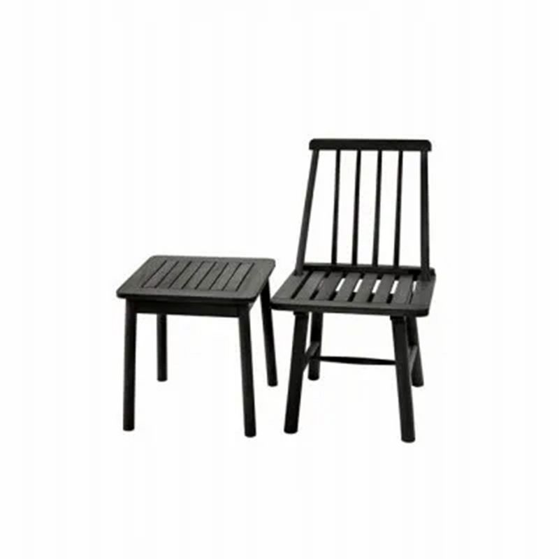 Jack Post Farmhouse Indoor and Outdoor Hardwood Square Adirondack Dining Accent Side End Table for Patio, Pool, and Porch, Black, 3 of 7