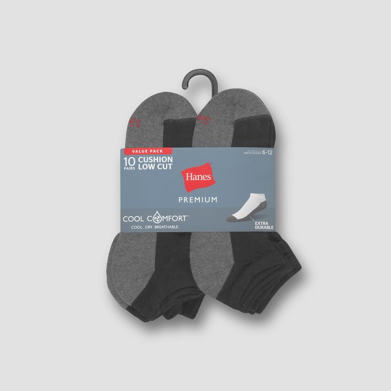 Hanes Premium Men's 10pk Cool Comfort Low Cut Socks, 4 of 5