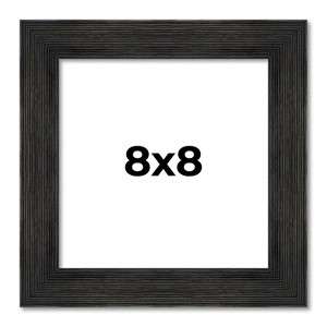 PosterPalooza | 8x8 Wide Barnwood Picture Frame, UV Acrylic, 6 Finishes - Grey, Brown, White, and Black - 1 of 4