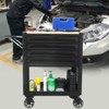 4 Drawers Tool Cabinet, Rolling Tool Chest with Wheels, Multi-Functional Tools Cart with Adjustable Shelf, Tools Box with Locked Drawers - 2 of 4