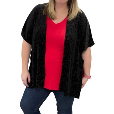 Women's Printed Velvet Duster - honeyme
