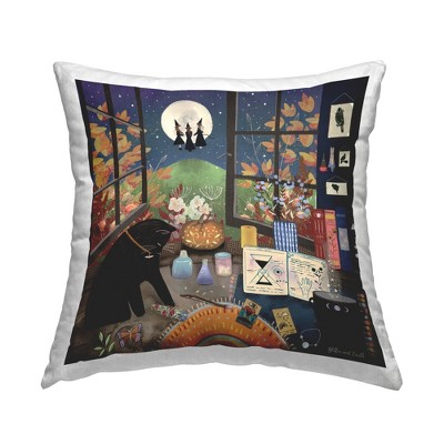 Stupell Industries Halloween Witchcraft Black Cat