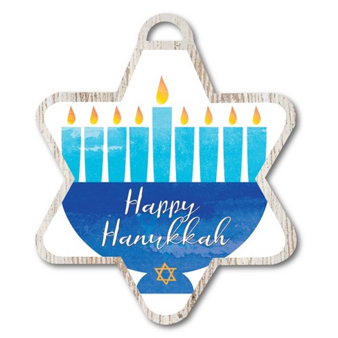 Happy Hanukkah Menorah III Hanging Ornament Artboard - image 1 of 2