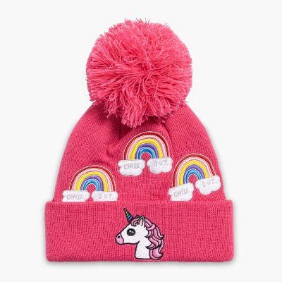 Turtle Fur Unicorn Pom Beanie - Girls Winter Hat