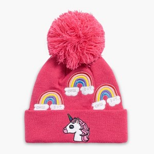 Turtle Fur Unicorn Pom Beanie - Girls Winter Hat - 1 of 4