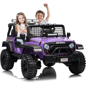 24V Electric Truck with Parent Remote Control, Spring Suspension, 2 Speeds, LED Headlight & Music Player, Kids Electric Vehicle for Aged 3-8 Years - 1 of 4