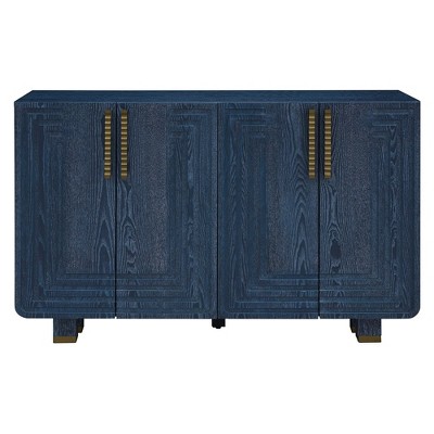 Luxystar 54" 4-Door Vintage Sideboard Cabinet with Storage and Adjustable Shelves for Dining and Living Room, Antique Navy