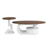 RISOKEYS Luxury Nesting Coffee Table Set of 2 - White Metal Base and Walnut Wood MDF Top, Oval and Round Table Set with Storage for Living Room - 4 of 4