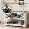 Entryway Table w/Sliding Barn Doors, Farmhouse Console Table w/Storage, Rustic Sofa Table w/Adjustable Shelf for Entryway, Hallway, Living Room - 2 of 4