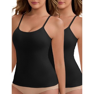 INSPIRE CHIC Women's Modal Adjustable Spaghetti Straps Padded Slimming Round Neck Casual Camisoles - 1 of 4