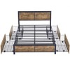 VECELO Full/Queen Size Underbed Storage Drawers, Set of 4, Black/Brown - 2 of 4