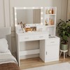 Vanity Desk with Mirror and Lights, Large Makeup Vanity with Lights , Dressing Table with 5 Drawers, 3 Storage Shelf, Dressing Table for Bedroom - 3 of 4