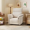 Swivel Power Recliner Chair, Faux Leather Glider Rocker with USB Charging Port, Side Pocket & Double Armrests - 4 of 4