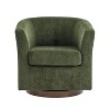 Christopher Knight Home Harlow Modern Wooden 360° Swivel Velvet Upholstered Accent Chair - 2 of 4