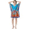 HAPPY BAY Women's Beachwear Summer Swim Beach Dress Cover Ups for Swimwear Women Plus Size Flowy Swimsuit Coverups for Women 3X-4X Blue Leaf - 4 of 4
