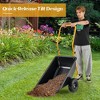 Tangkula Dual-Wheel Wheelbarrow w/ Pneumatic Tires 330 LBS Load Capacity 21 Gal Volume - 4 of 4