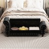 NicBex 64.5 Inch Storage Ottoman Bench Modern Nails Button Tufted Velvet Bench with Unique Arms for Living Room, Bedroom, Entryway - 2 of 4