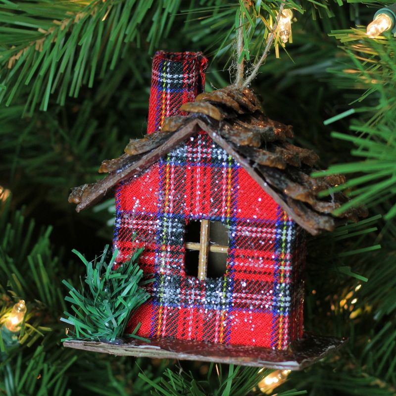 Northlight 4.25" Plaid Country Cabin Christmas Ornament - Red, 5 of 6