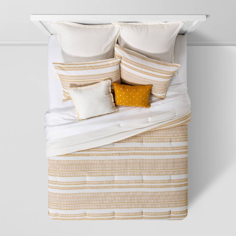 8pc Clipped Jacquard Stripe Comforter Bedding Set - Threshold™, 3 of 14