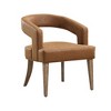CAVINAS Modern Barrel Back Accent Chair,Weather-Resistant Solid Wood Leg Dining Chair,Plush Chair for Restaurant,Kitchen,Living Room - 2 of 4