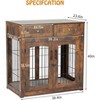 40" Heavy Duty Dog Crate Furniture - Dual-Door Pet Kennel Wooden Kennel End Table with 2 Storage Drawers, Indoor Pet House for Small/Medium/Large Dogs - 2 of 4