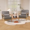 Beige Modern Accent Chair with Lumbar Pillow and Wooden Frame for Living Room or Office - 2 of 4