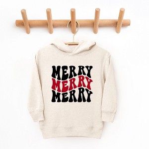 The Juniper Shop Merry Stacked Wavy Glitter Toddler Graphic Hoodie - 1 of 3