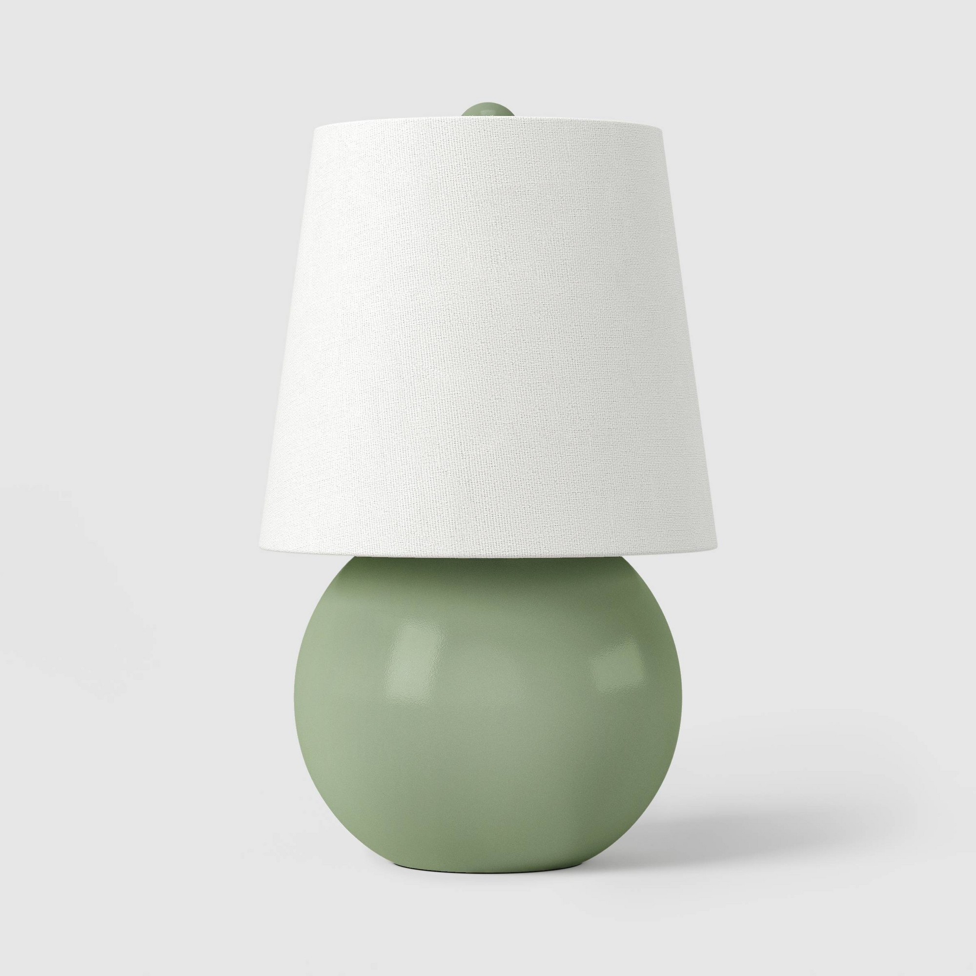 Mini Ceramic Lamp with Finial Green