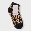 Women's Leopard Print Cozy Low Cut Socks - Auden™ 4-10 - 2 of 3