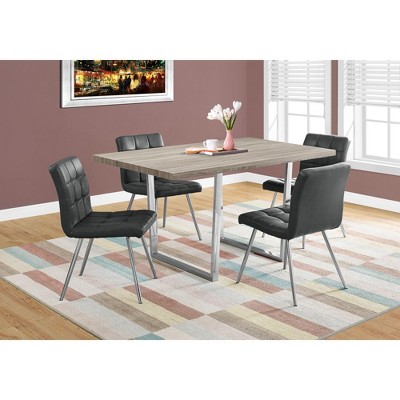 NicBex 60" Rectangular Dining Table with Chrome Metal Legs Modern Contemporary Dining Kitchen Table for Kitchen, Dining Room