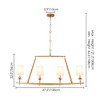 Rennnsan Merivae 47" W 4 - Light Liner Linen Mid-Century Modern Dimmable Distressed Kitchen Island Pendant in Gold - 3 of 4