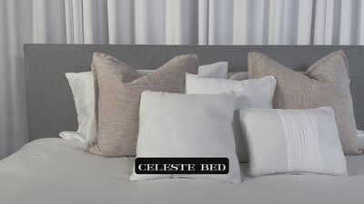Celeste Gray Upholstered Twin Bed with Headboard and Drawer