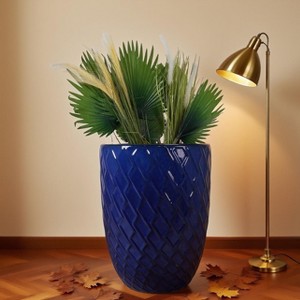 KTMBDW 21.26 Inch Ceramic Planter Pot, Vintage-Style Ceramic Flower Pots, Indoor Plant Containers - 1 of 4