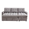 TiramisuBest 78.75" Black Reclining L-Shaped Sofa with Pull-Out Bed, USB & Type-C Ports, Reclining Storage & Side Organizer Pocket for Living Room - 3 of 4