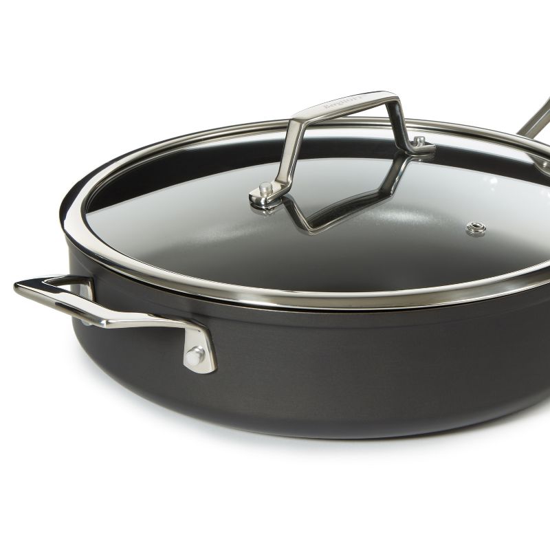 BergHOFF Essentials Non-stick Hard Anodized 11" Deep Skillet 4.3qt. With Glass Lid, Black, 2 of 8