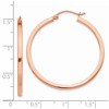 Black Bow Jewelry 2mm x 35mm Polished 14k Rose Gold Square Tube Round Hoop Earrings - 4 of 4
