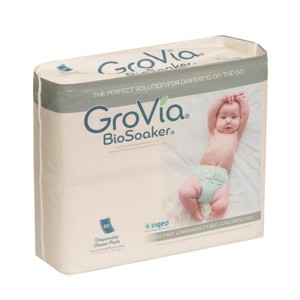 Disposable Pad for Cloth Diapers – GroVia BioSoaker – for Natural Parenting – Secure One Size Eco Friendly Adhesive Inserts – 50 Count - 1 of 4