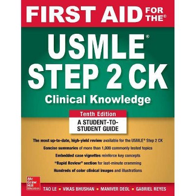 First Aid for the USMLE Step 2 Ck, Tenth Edition - 10th Edition by  Tao Le & Vikas Bhushan (Paperback)