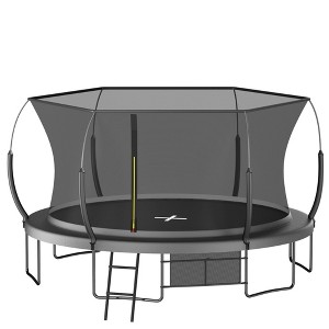 Okak 6/8/10/12/14FT UV-Protected Trampoline, Kids Trampoline with Safety Net and Metal Stand, Springfree Outdoor Trampoline for Yard, Garden - 1 of 4