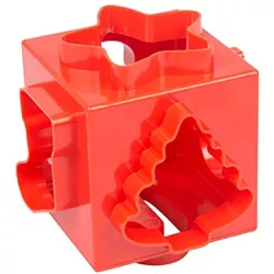 Good Cooking Christmas Cookie Cutter Cube- Holiday Cookie Press Set w 6 Unique Winter Shapes- All in One 6-Sided Design Means Clutter Free Festive Fun