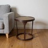 HomeRoots 24" Copper and Bronze Metal Round Pedestal End Table - 2 of 4